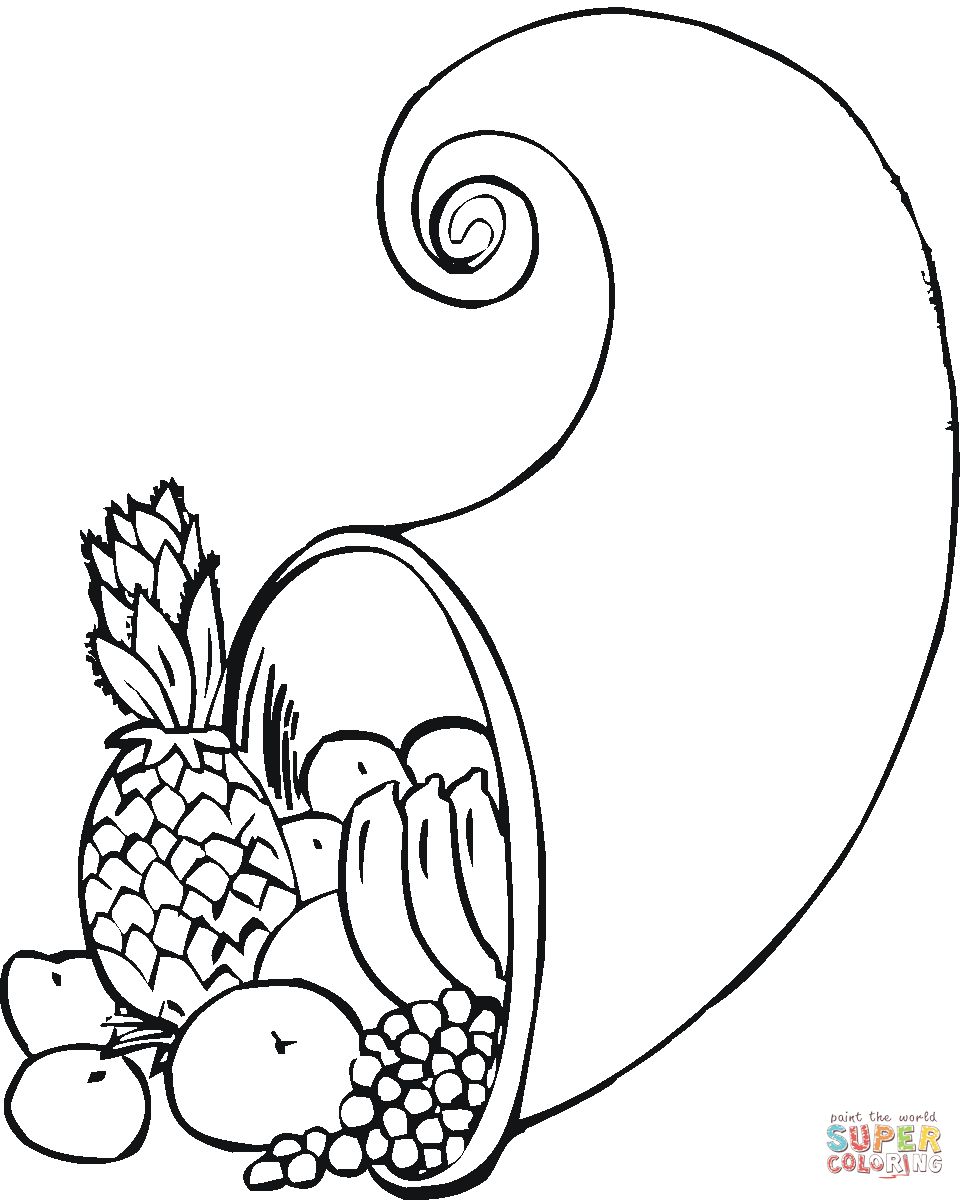 Cornucopia coloring page free printable coloring pages