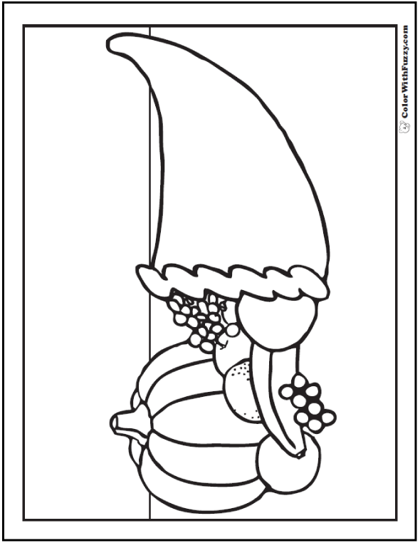 Simple cornucopia coloring picture