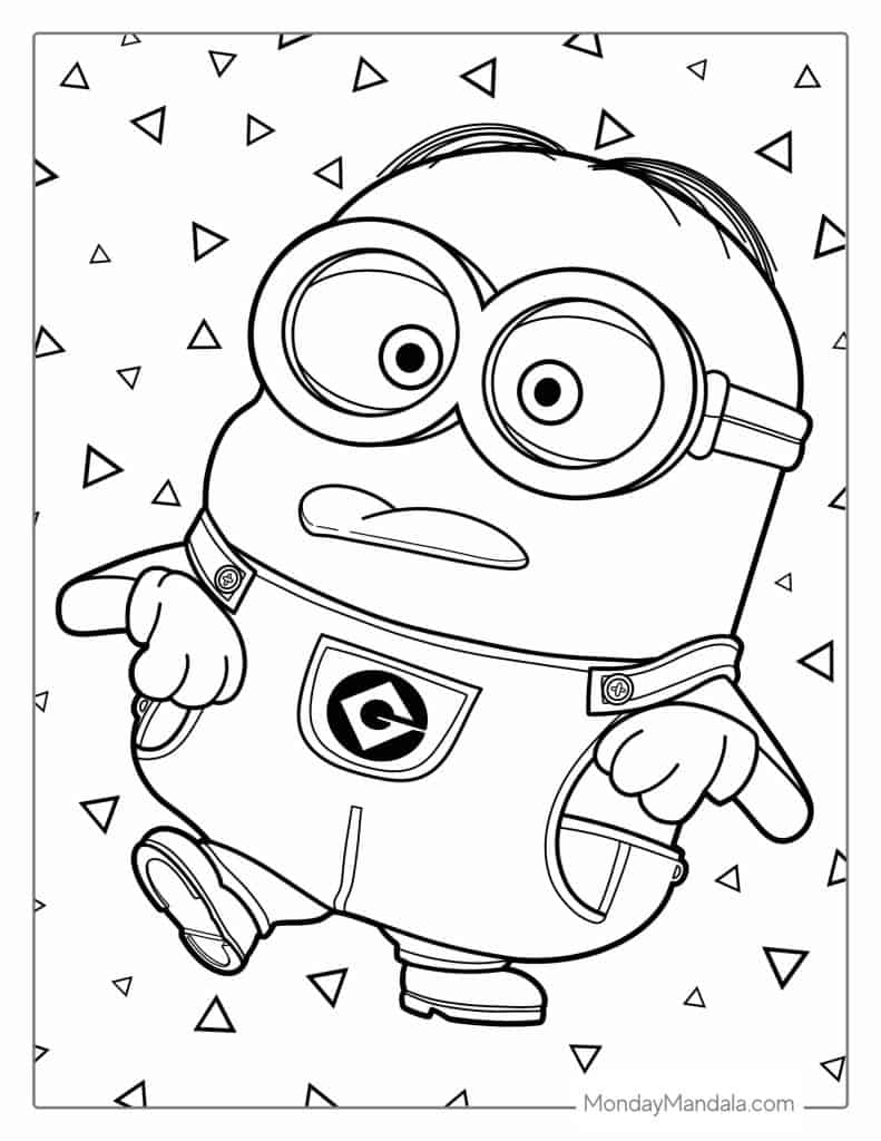 Minion coloring pages free pdf printables