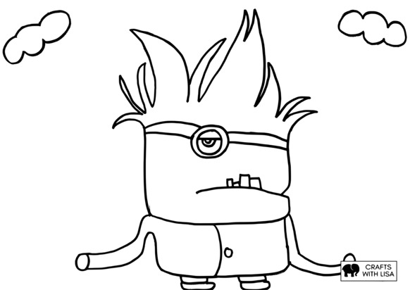 Purple minion coloring page