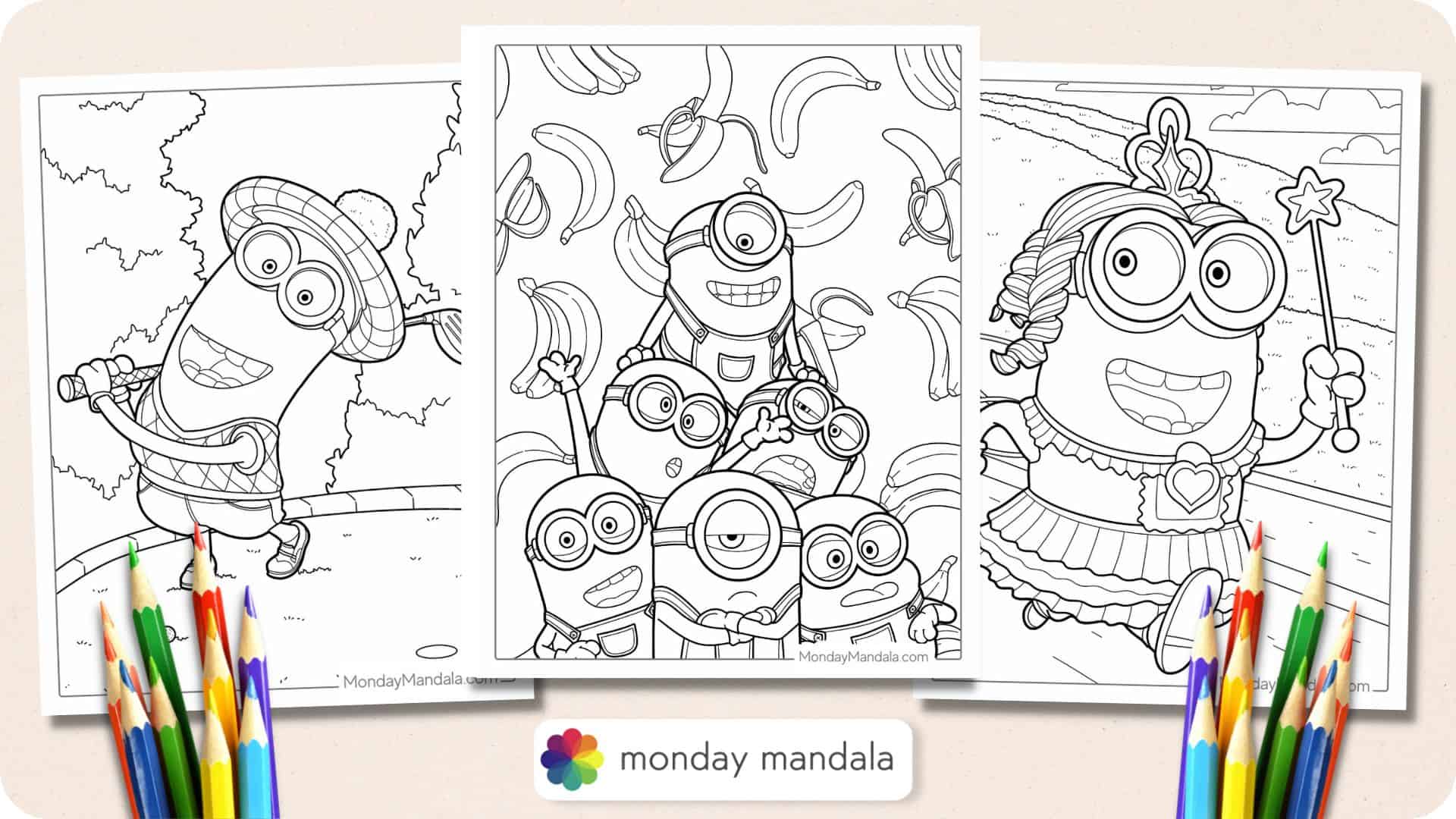 Minion coloring pages free pdf printables