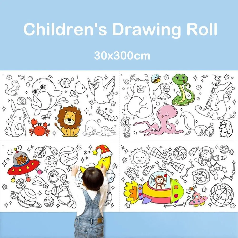 Coloring sticker color filling paper childrens drawing roll watercolor paper