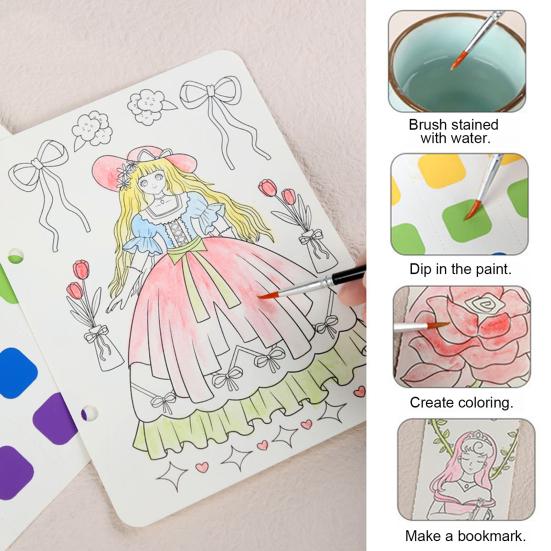 Cheap set girls drawing paper craft kit with stickers pen princess dress