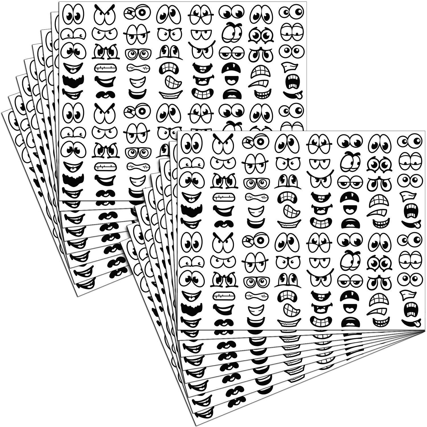 Buy sheets halloween stickers black white eye nose mouth cartoon stickers labels for art craft diy scrapbook online at u