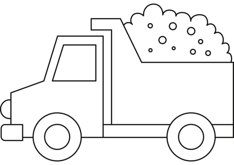 Cartoon dump truck coloring page free printable coloring pages