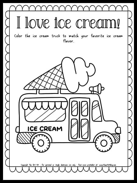 Cute ice cream truck coloring page free printable â the art kit