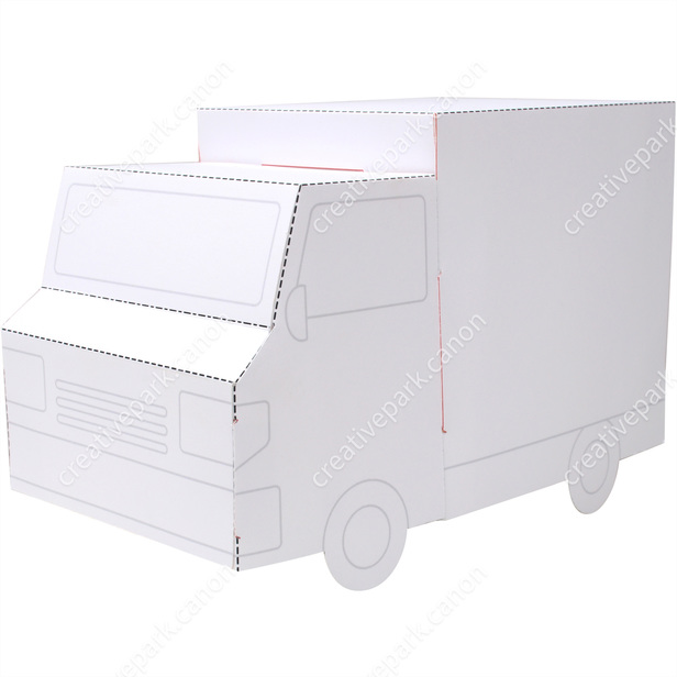 Drawing papercraft truck