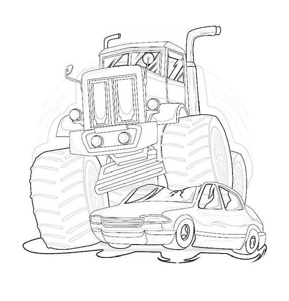 Monster truck coloring pages monster truck printable book digital download not a physical product download now