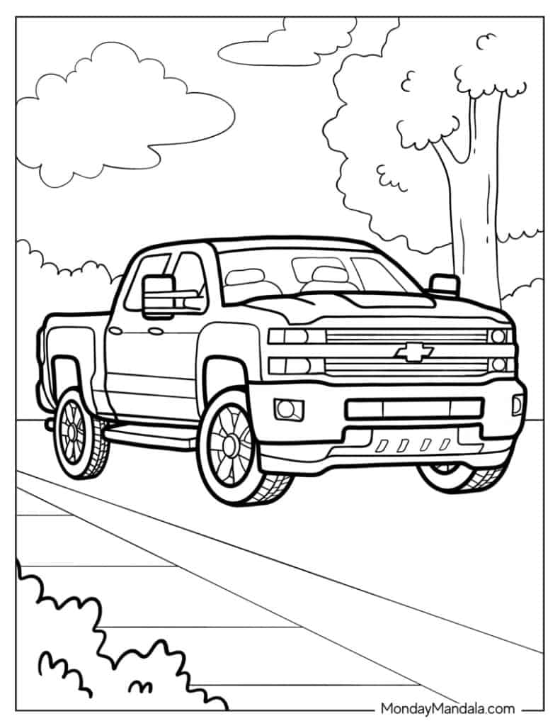 Truck coloring pages free pdf printables