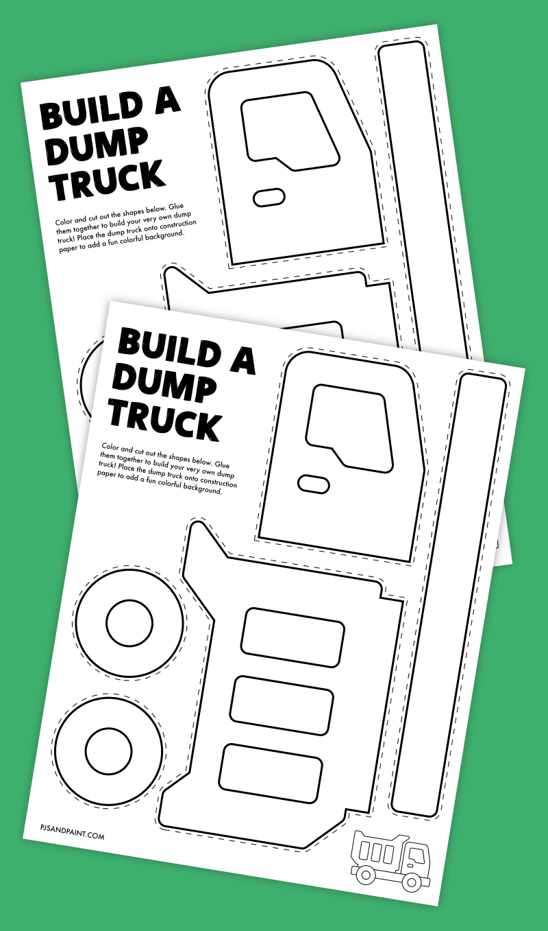 Free printable build a dump truck craft