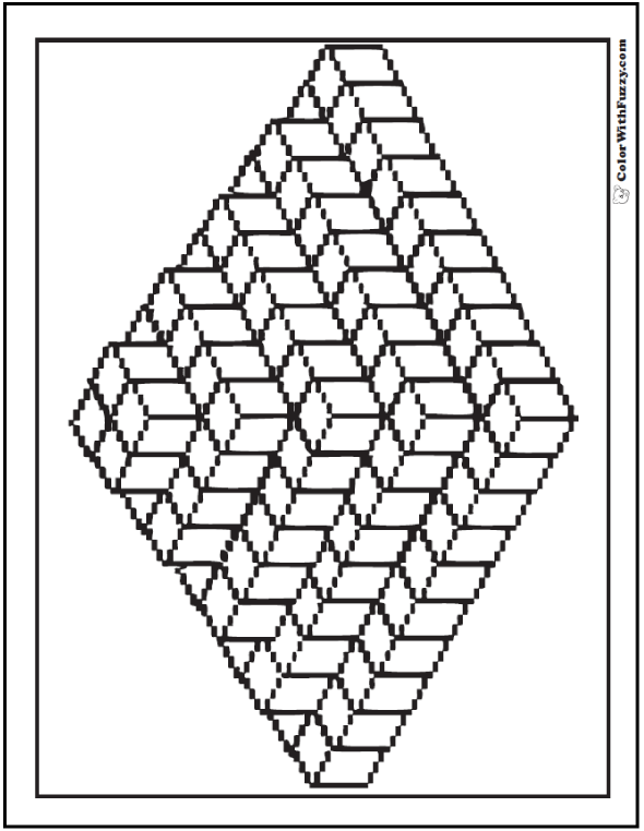 D coloring pages â geometrics and three d shapes