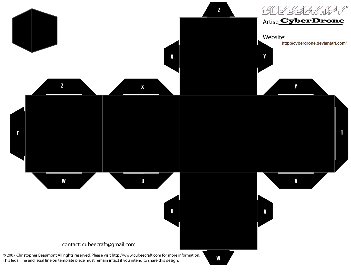 Power three cube paper toy free printable papercraft templates