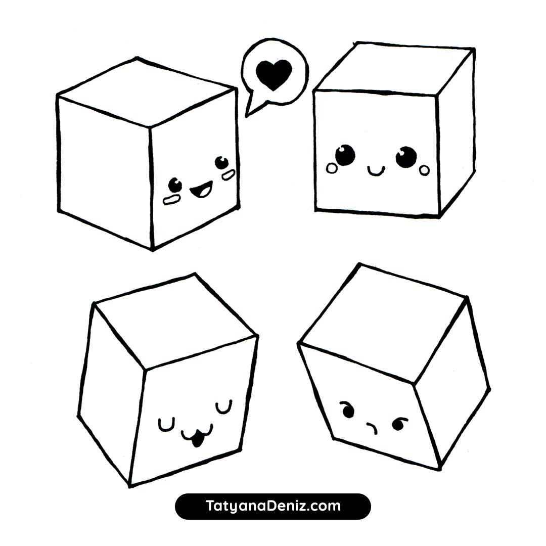 How to draw d cubes and freehand stars
