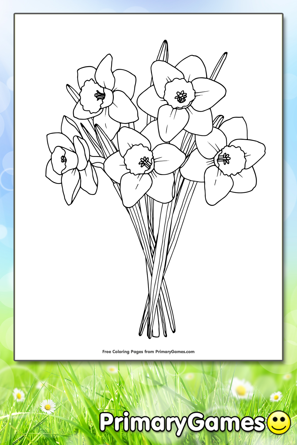 Daffodils coloring page â free printable pdf from