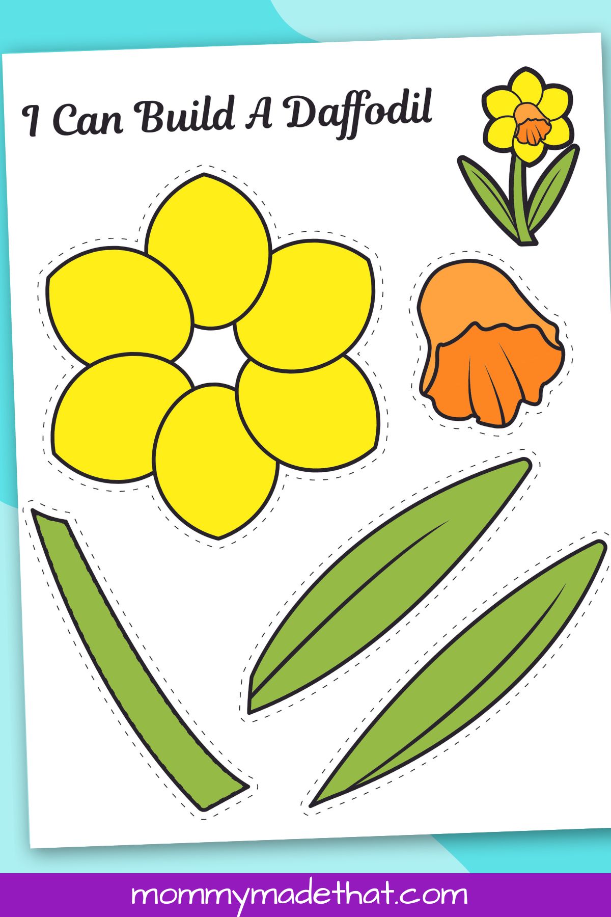 Printable daffodil craft with free template