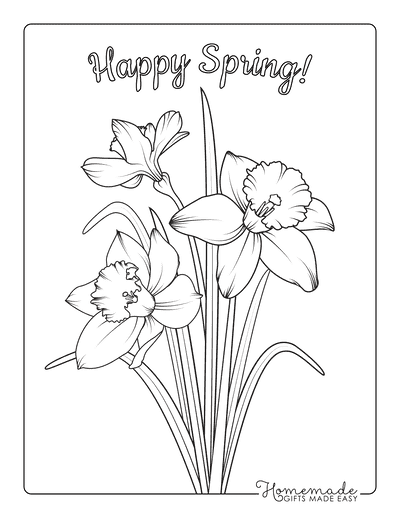 Free printable spring coloring pages for kids adults