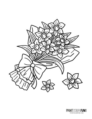 Flower coloring pages clipart to color a whole garden at