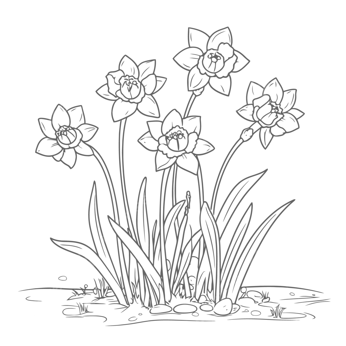 Pictures of daffodils coloring page fresh coloring pages daffodils coloring pages daffodils outline sketch drawing vector wing drawing ring drawing daffodil drawing png and vector with transparent background for free download