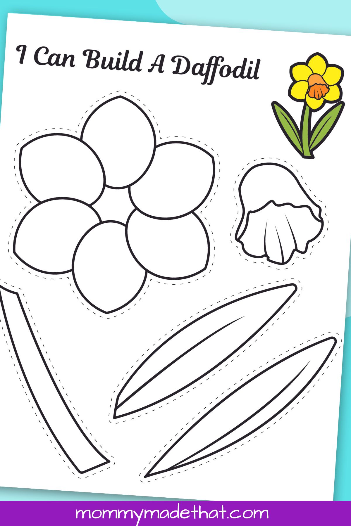 Printable daffodil craft with free template