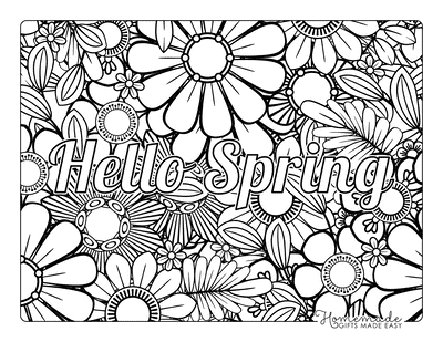 Free printable spring coloring pages for kids adults