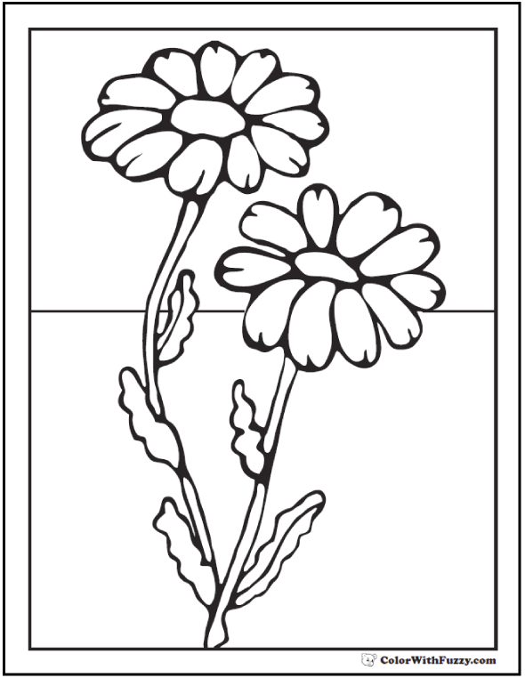 Daisy coloring pages customizable pdfs