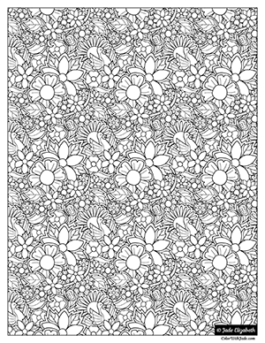 Paper flower jumbleâ coloring page