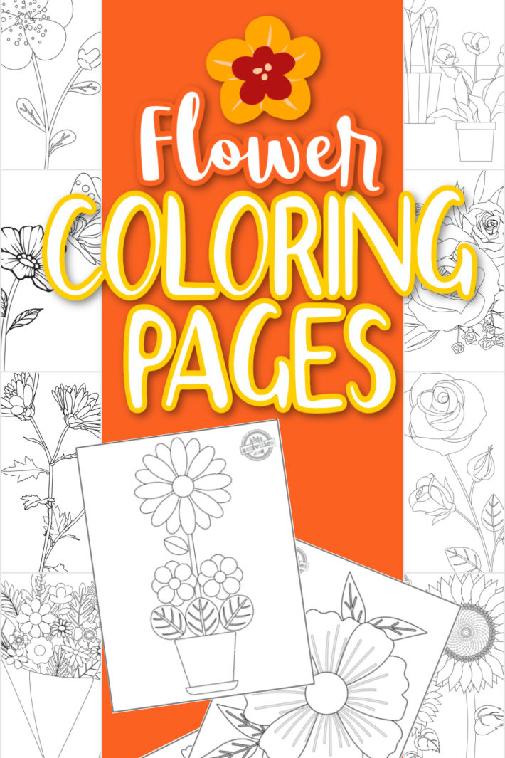 Printable flower coloring pages for kids