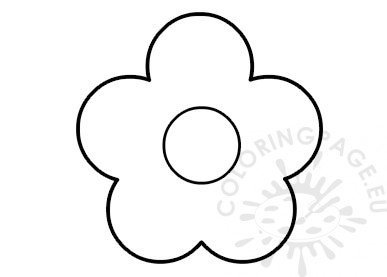 Five petal flower spring paper flower coloring page