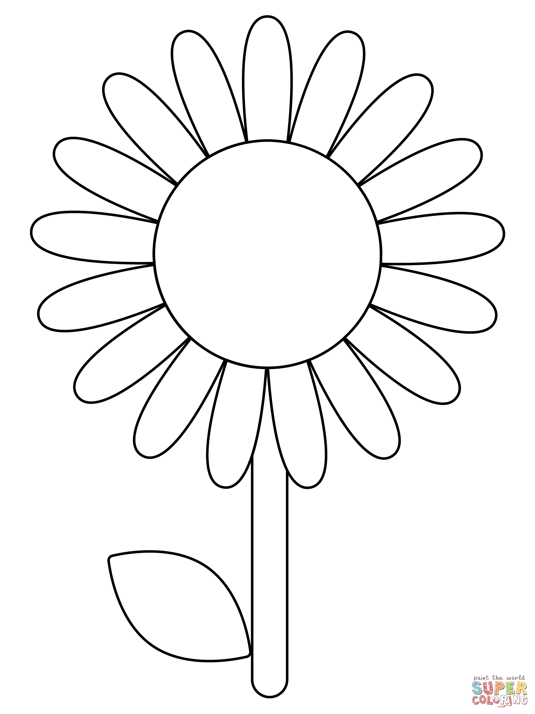 Daisy coloring page free printable coloring pages