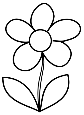 Simple flower coloring page