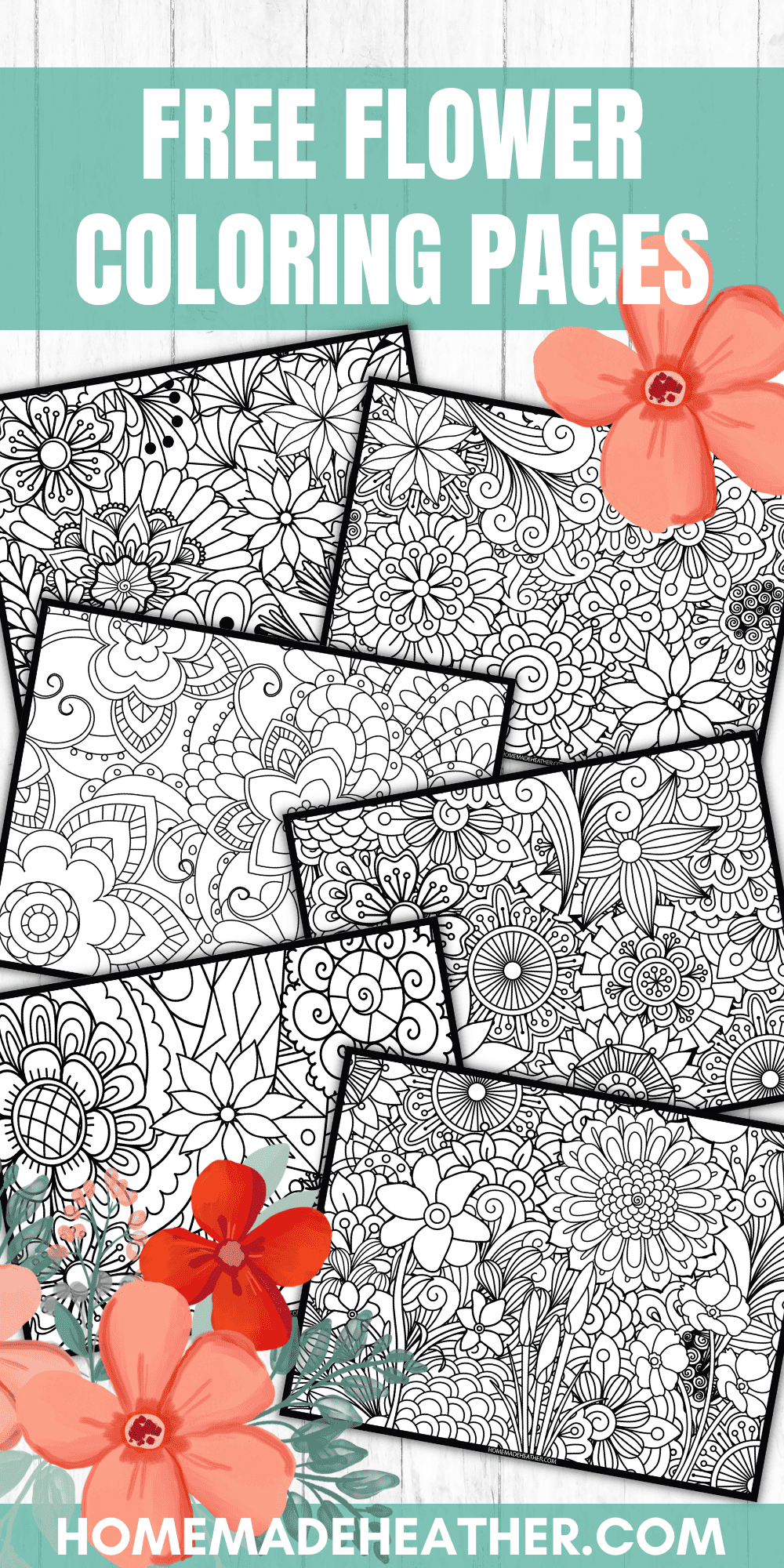 Free printable flower coloring pages perfect for teens homemade heather