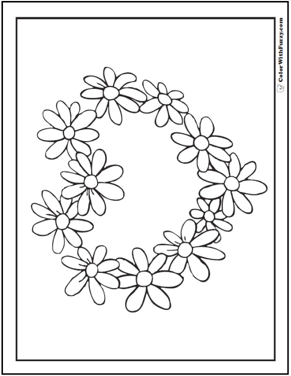 Daisy coloring pages customizable pdfs