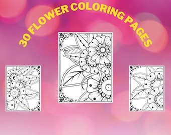 Adult flower coloring book pages flower coloring pages to print flowers for adults download now