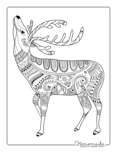 Reindeer coloring pages for kids adults free printables
