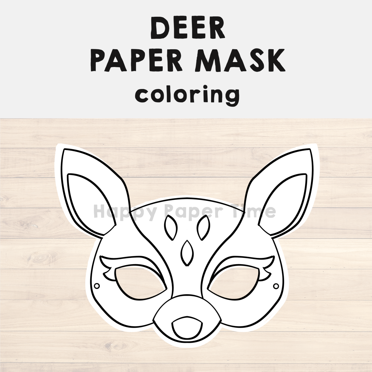 Deer paper mask printable woodland forest animal coloring craft activity made by teachers