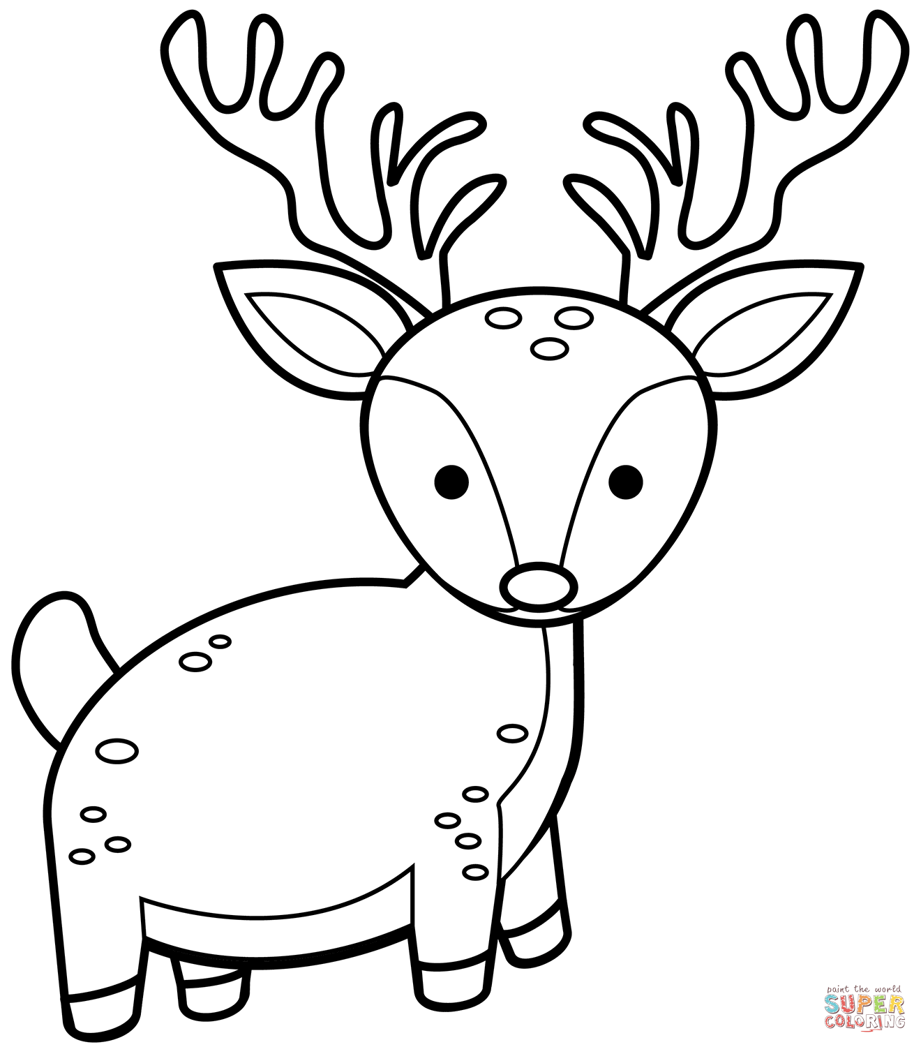 Cute deer coloring page free printable coloring pages