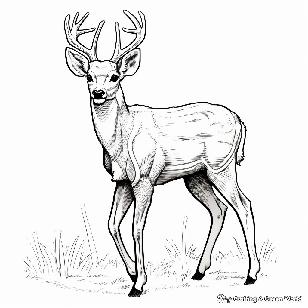 White tailed deer coloring pages