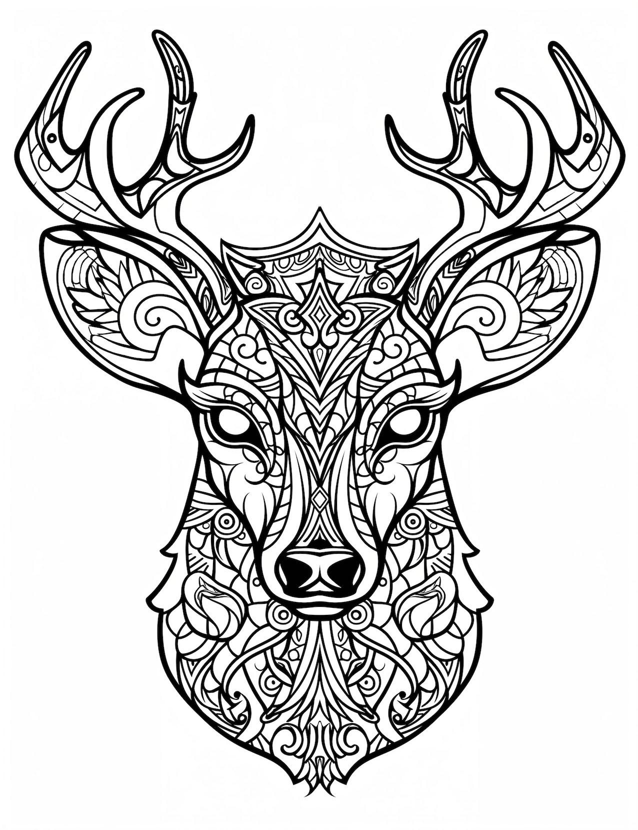 Enchanting deer coloring pages for kids and adults