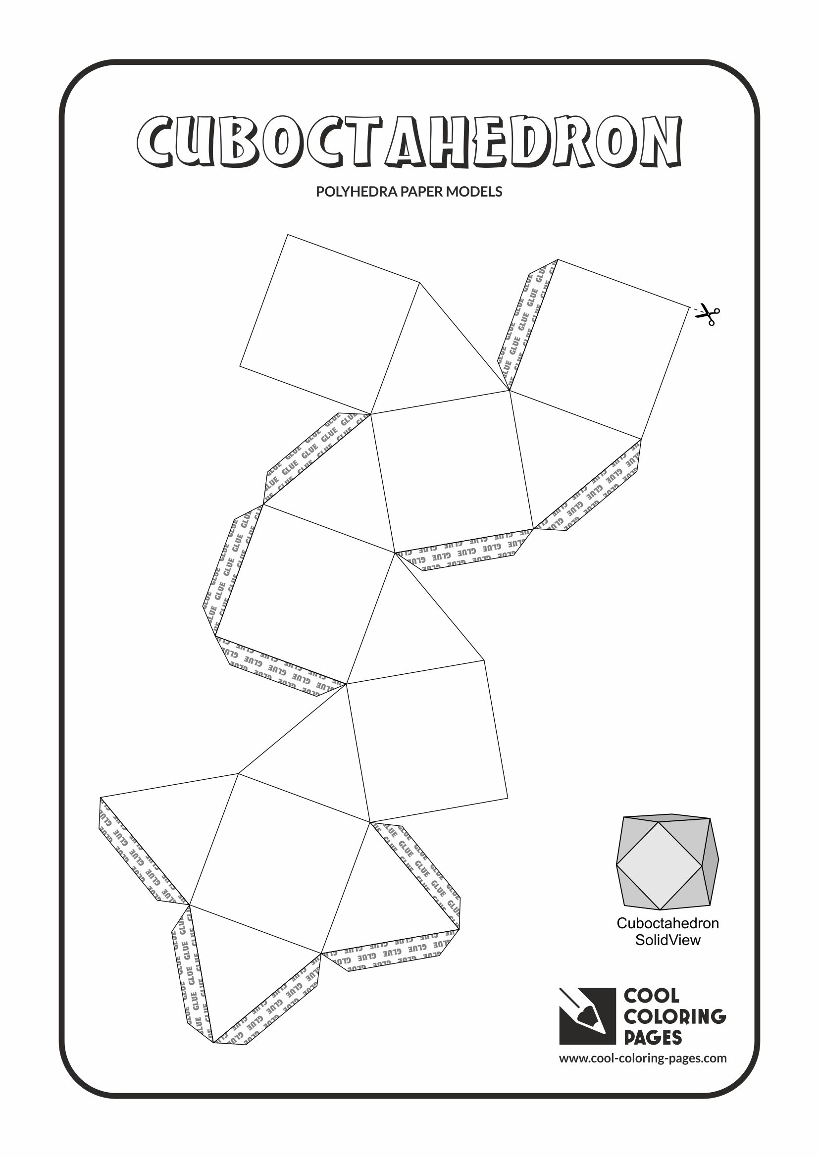 Cool coloring pages paper models of polyhedra