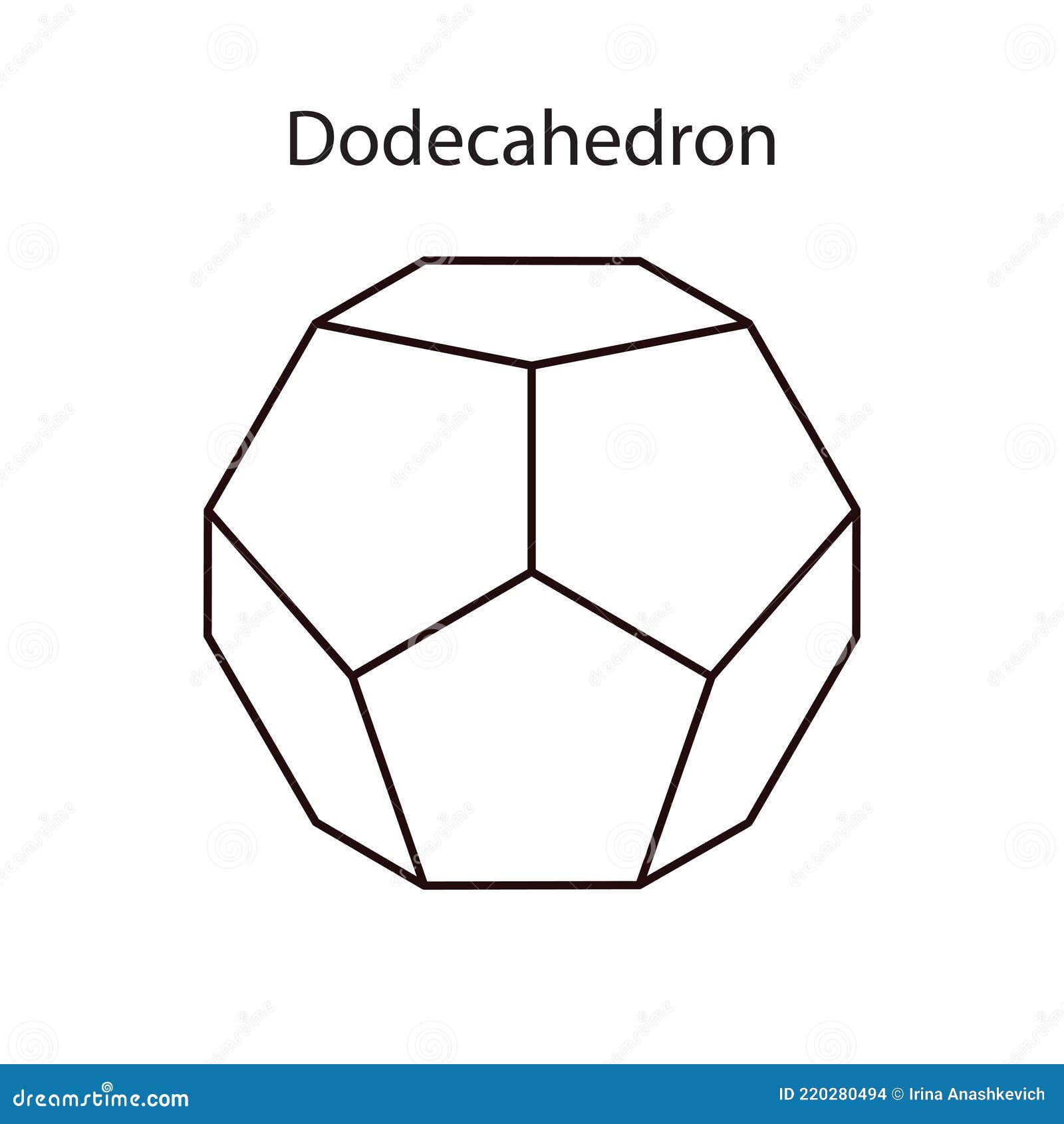 Vector illustration of a black dodecahedron on a white background with a gradient for game icon packaging design or stock vector