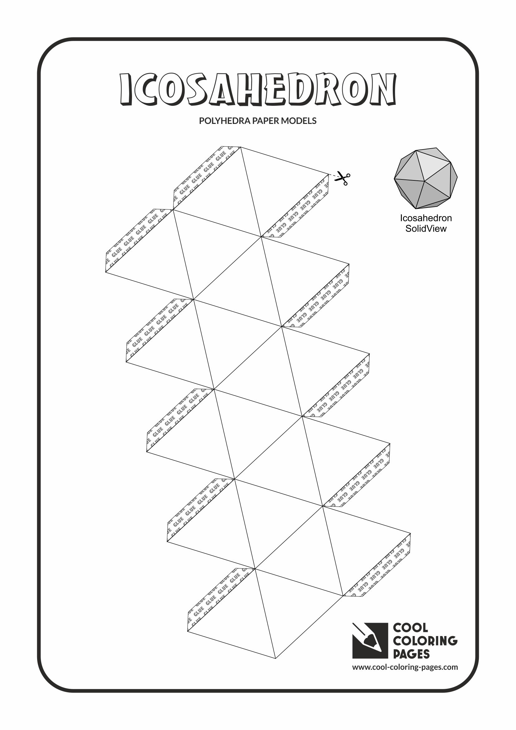 Cool coloring pages paper models of polyhedra