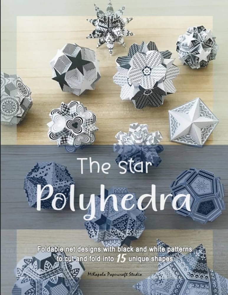 The star polyhedra net designs and patterns for cutting out and folding into d geometric paper models of various stellated dodehedron and icosahedron solids papercraftstudio mskapolo books