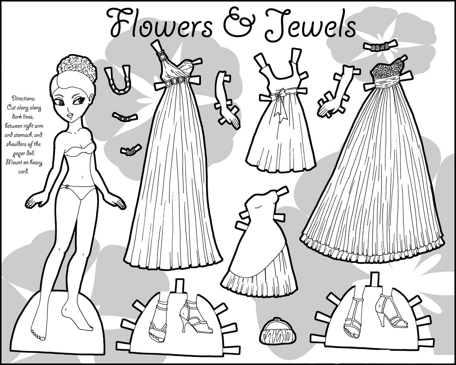 Paper doll coloring pages printable for free download