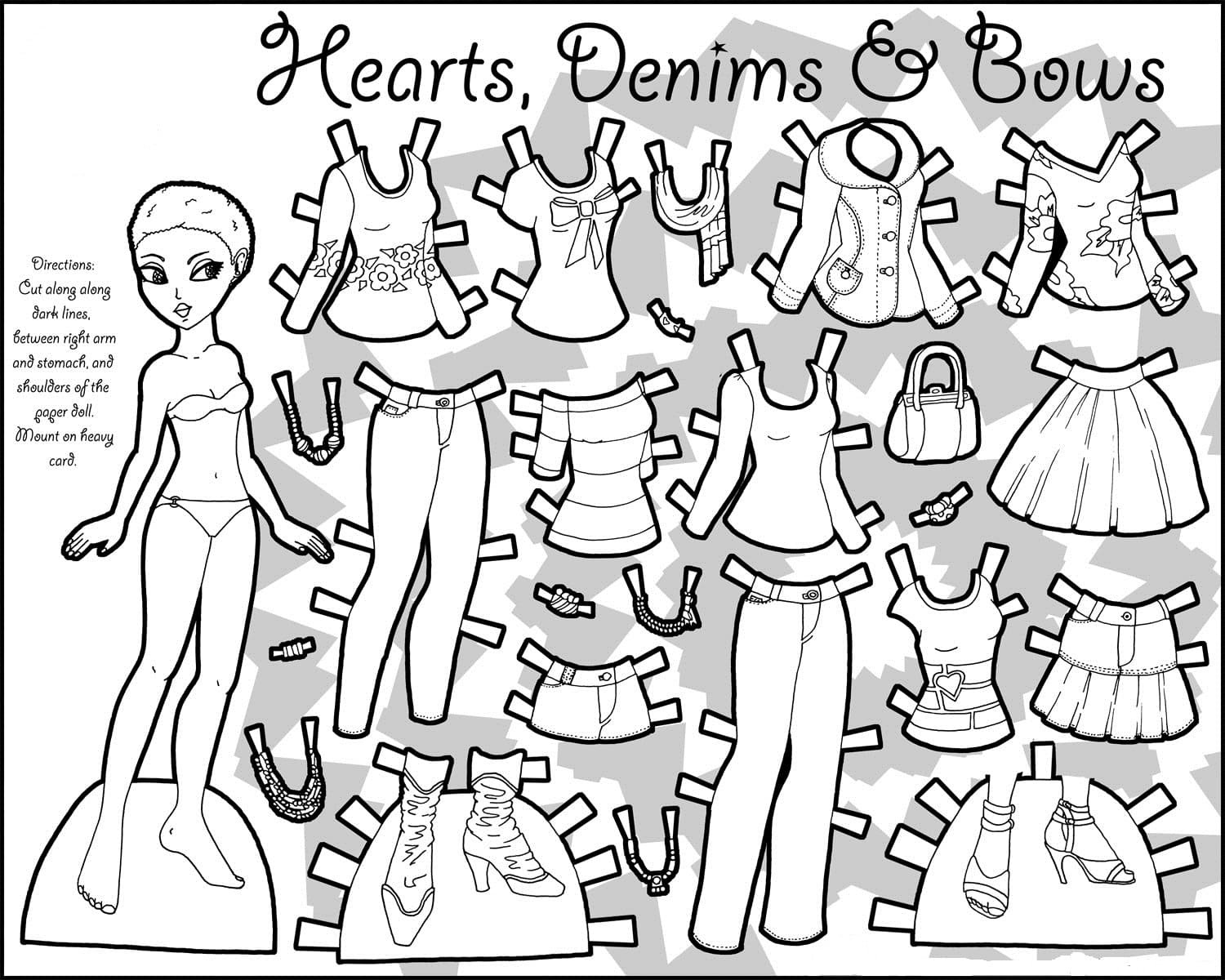 Paper doll coloring pages printable for free download