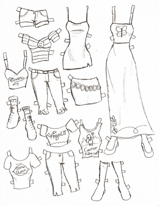 Paper dolls base coloring pages