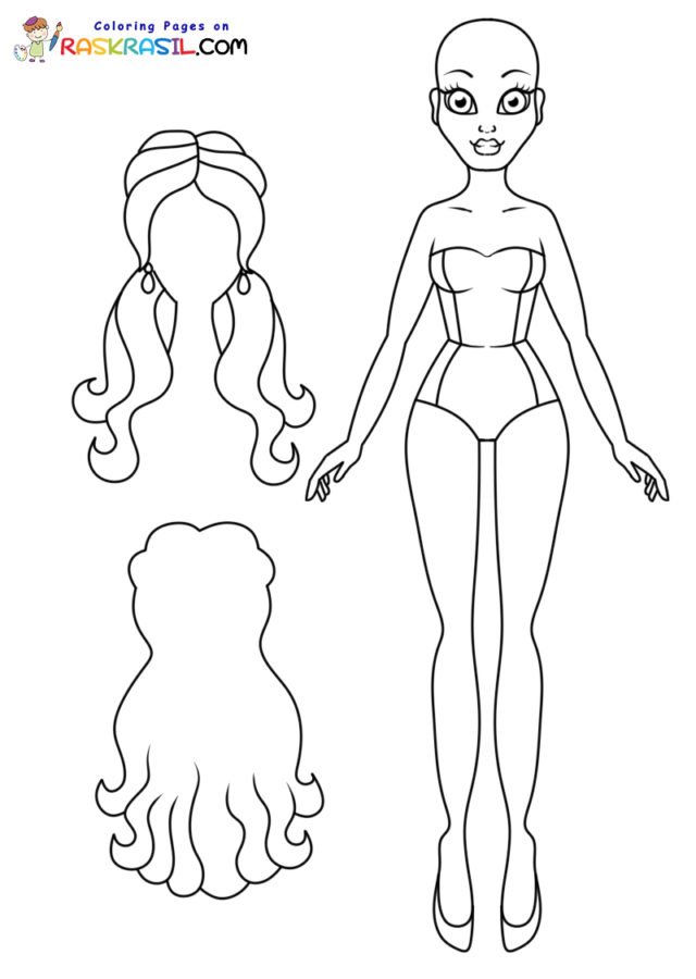 Paper doll coloring pages printable for free download