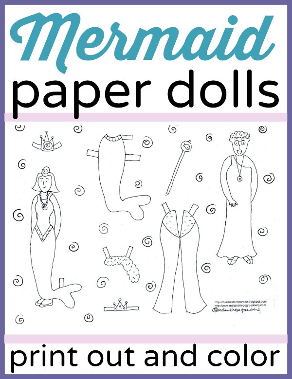 Exclusive mermaid paper dolls printable