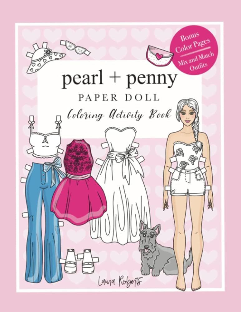 Pearl and penny paper doll coloring activity book roberts laura books