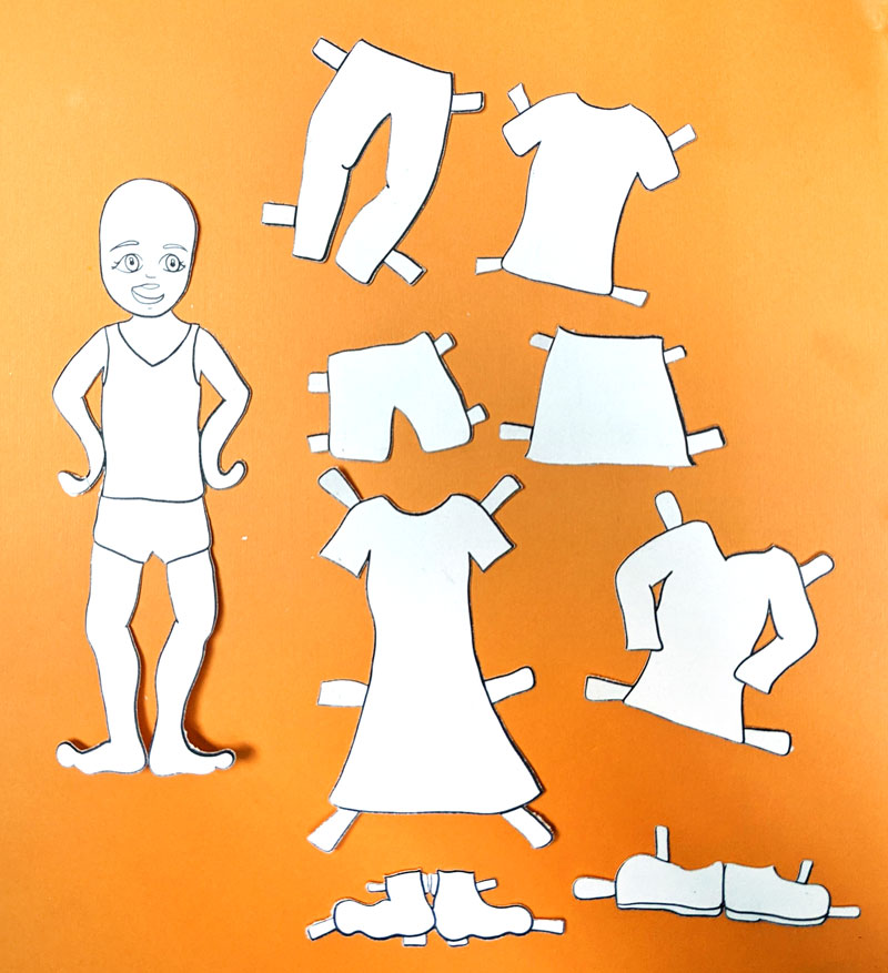 Paper doll coloring pages