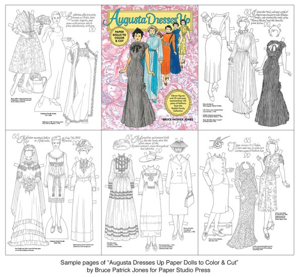 Augusta dresses up paper dolls to color cut years of fashions to color paper dolls of classic stars vintage fashion and nostalgic characters for kids and collectors